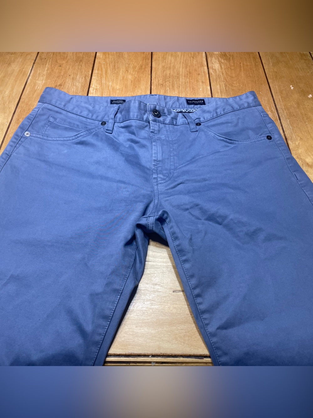 7 Diamonds Clifton Slim Straight Pants in Stone Blue Size 32x32 Stretch Casual